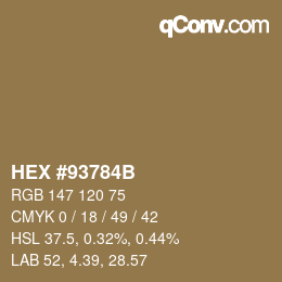 Color code: HEX #93784B | qconv.com