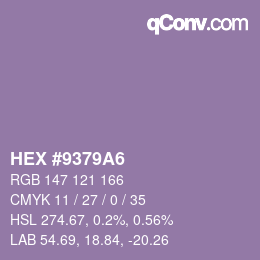 Código de color: HEX #9379A6 | qconv.com