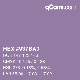 颜色代码: HEX #937BA3 | qconv.com