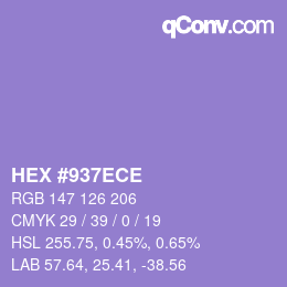 Color code: HEX #937ECE | qconv.com
