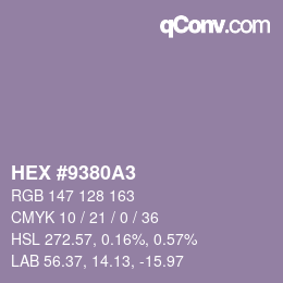 Color code: HEX #9380A3 | qconv.com