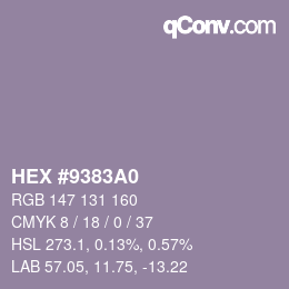 Farbcode: HEX #9383A0 | qconv.com