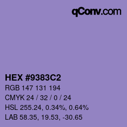 Color code: HEX #9383C2 | qconv.com
