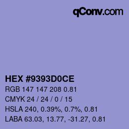 Código de color: HEX #9393D0CE | qconv.com