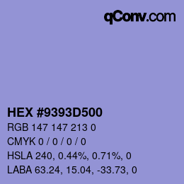 カラーコード: HEX #9393D500 | qconv.com