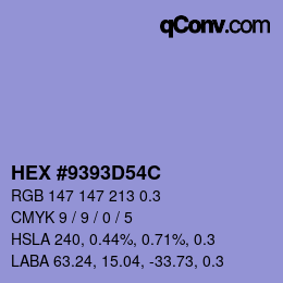 Código de color: HEX #9393D54C | qconv.com