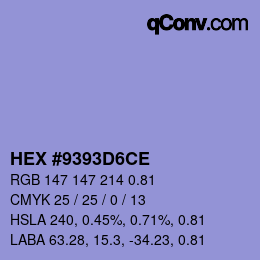 Código de color: HEX #9393D6CE | qconv.com