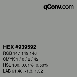 Color code: HEX #939592 | qconv.com