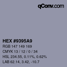 Código de color: HEX #9395A9 | qconv.com