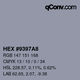 Color code: HEX #9397A8 | qconv.com