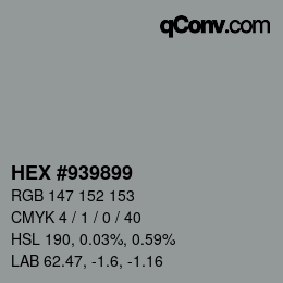 Color code: HEX #939899 | qconv.com