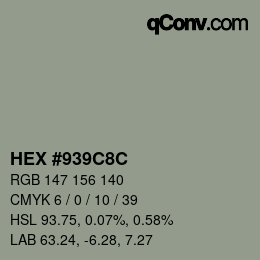 Código de color: HEX #939C8C | qconv.com