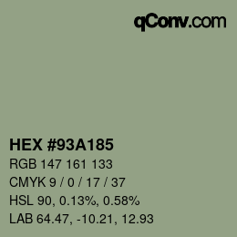 カラーコード: HEX #93A185 | qconv.com