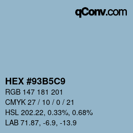 Color code: HEX #93B5C9 | qconv.com