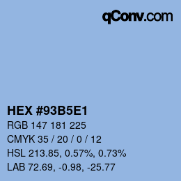 Color code: HEX #93B5E1 | qconv.com
