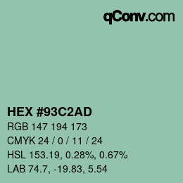 Color code: HEX #93C2AD | qconv.com