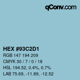 Color code: HEX #93C2D1 | qconv.com