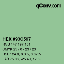 Color code: HEX #93C597 | qconv.com