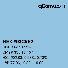 Color code: HEX #93C5E2 | qconv.com