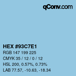 Color code: HEX #93C7E1 | qconv.com