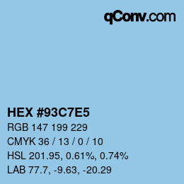 Color code: HEX #93C7E5 | qconv.com