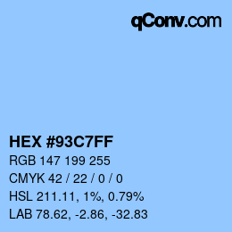 Color code: HEX #93C7FF | qconv.com