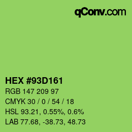 Color code: HEX #93D161 | qconv.com