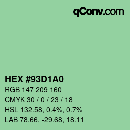 Color code: HEX #93D1A0 | qconv.com