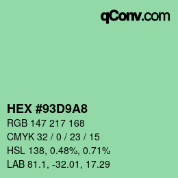 颜色代码: HEX #93D9A8 | qconv.com