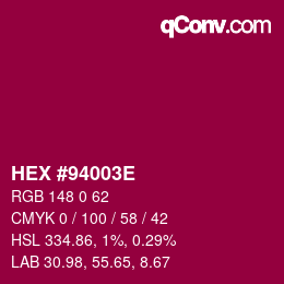 Color code: HEX #94003E | qconv.com