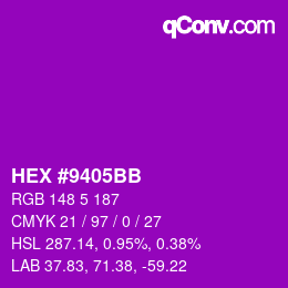 カラーコード: HEX #9405BB | qconv.com