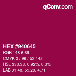 カラーコード: HEX #940645 | qconv.com