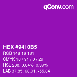 Color code: HEX #9410B5 | qconv.com
