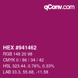 Color code: HEX #941462 | qconv.com