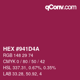 Código de color: HEX #941D4A | qconv.com