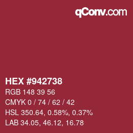 Color code: HEX #942738 | qconv.com