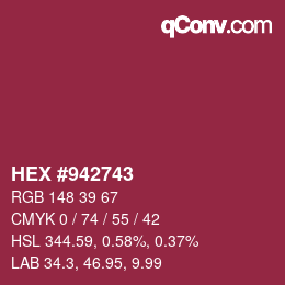 Color code: HEX #942743 | qconv.com