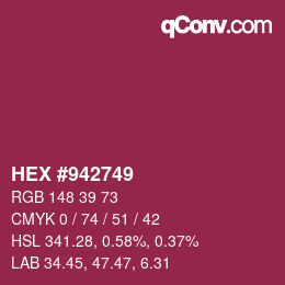 Color code: HEX #942749 | qconv.com