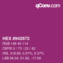 カラーコード: HEX #942872 | qconv.com