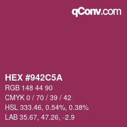 Color code: HEX #942C5A | qconv.com