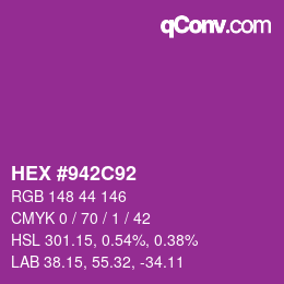 Farbcode: HEX #942C92 | qconv.com