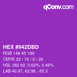 Color code: HEX #942DBD | qconv.com