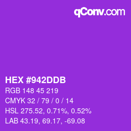 Color code: HEX #942DDB | qconv.com