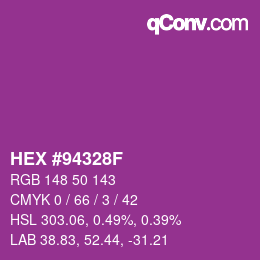 Color code: HEX #94328F | qconv.com
