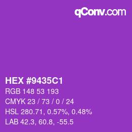 Color code: HEX #9435C1 | qconv.com