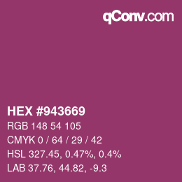 カラーコード: HEX #943669 | qconv.com