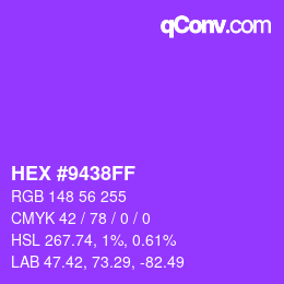 Color code: HEX #9438FF | qconv.com