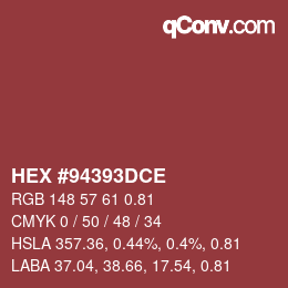 Code couleur: HEX #94393DCE | qconv.com