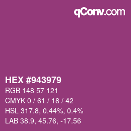 カラーコード: HEX #943979 | qconv.com