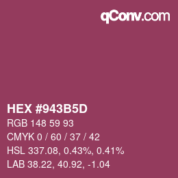 Color code: HEX #943B5D | qconv.com